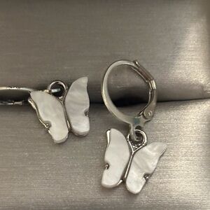 NWOT: Elegant Silver Butterfly Earrings